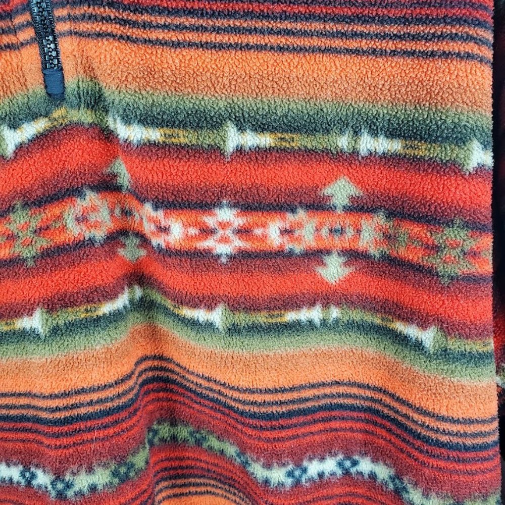 Vintage Lands' End Southwest Print Fleece Pullover Jacket Medium - Picture 3 of 4